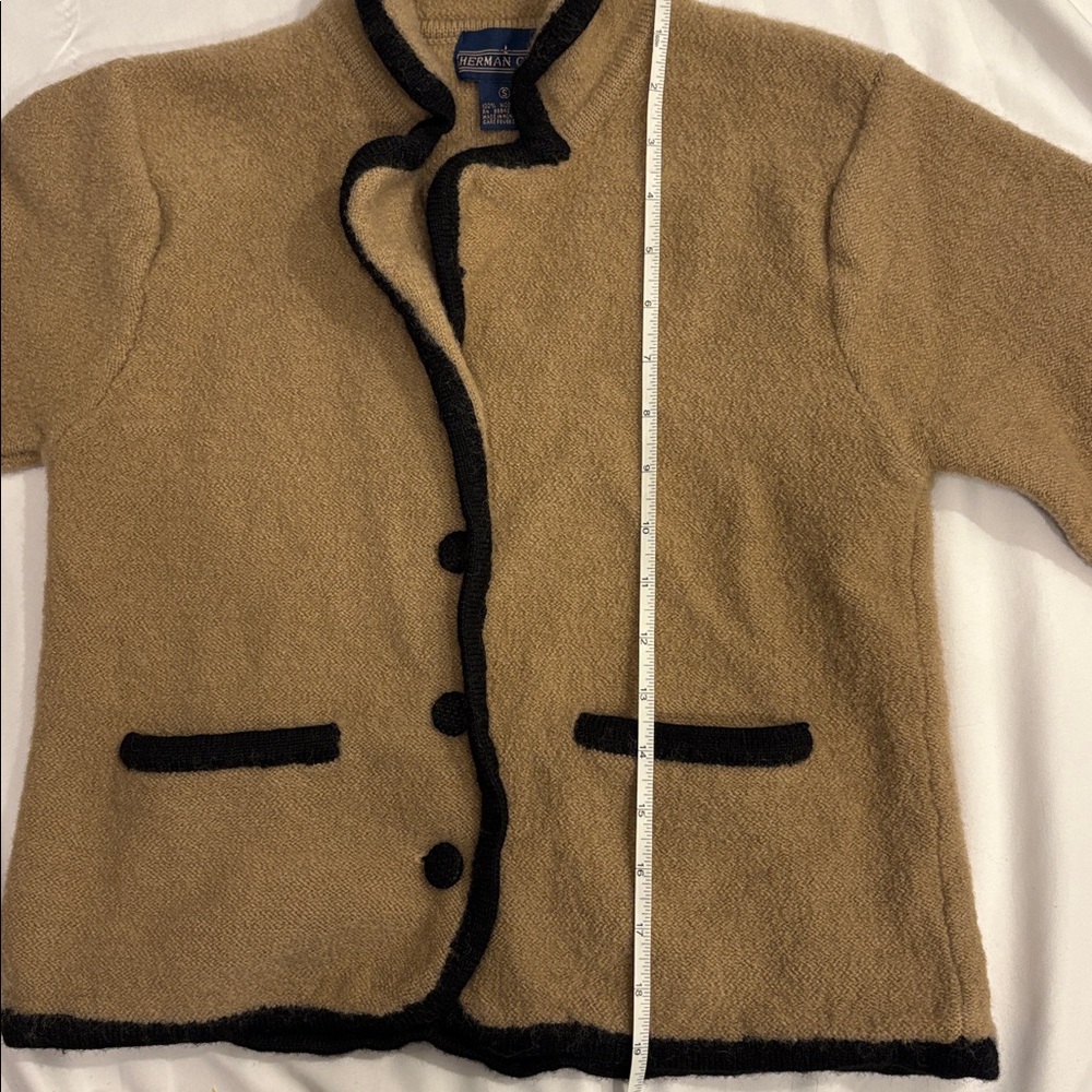 Vintage Herman Geist 100% Wool Blazer Style Cardigan - Picture 7 of 7